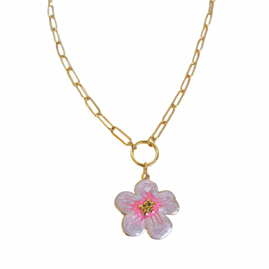 Pink Plumeria Necklace
