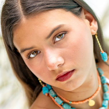 Serenity Earrings, Turquoise Nugget Drop Earrings