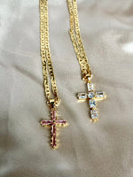24k Gold filled CZ Cross Necklace