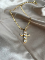 24k Gold filled CZ Cross Necklace