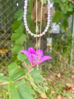 Women’s Pink Gemstone Layering Necklace, Gold Filled Rose Quartz beaded Necklace