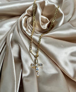24k Gold filled CZ Cross Necklace
