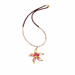 Garnet Reef Necklace, Dainty Gemstone starfish choker