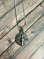 Men's Stainless Steel Northstar Compass Necklace