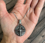 Men's Stainless Steel Northstar Compass Necklace