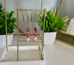 Women's Red and Pink Gradient Heart Earrings