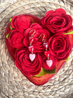 Women's Red and Pink Gradient Heart Earrings