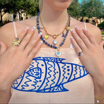 Santorini Charm Necklace, Heart of Santorini Necklace