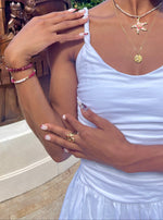 Garnet Reef Ring, 18K gold adjustable sculpture ring