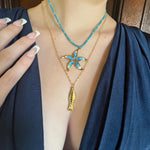 Pescare Necklace, Gold Fish Necklace