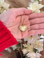 Women's 14K Gold Plated Heart Necklace, Heart Pendant layering Necklace