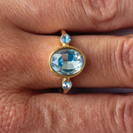 Aquamarine Trinity Ring