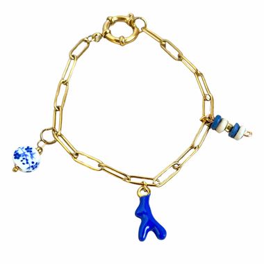 Santorini Charm Bracelet, 18K Gold Charm Bracelet