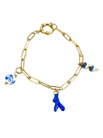 Santorini Charm Bracelet, 18K Gold Charm Bracelet