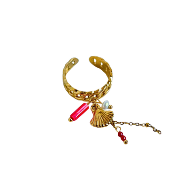 Manarola Charm Ring, 18K Gold Coastal Charm Ring