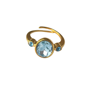 Aquamarine Trinity Ring