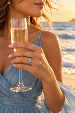 Aquamarine Trinity Ring