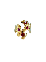 Garnet Reef Ring, 18K gold adjustable sculpture ring