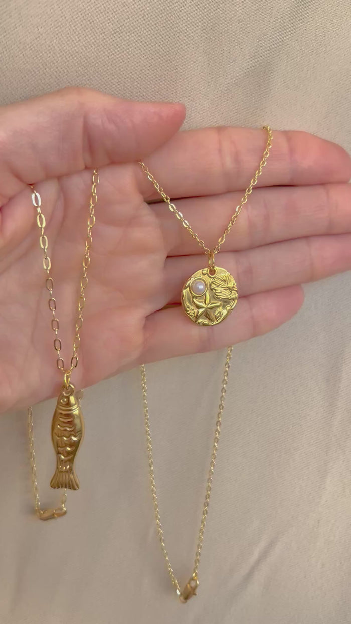 Gold Coast Necklace, Sand Dollar Necklace