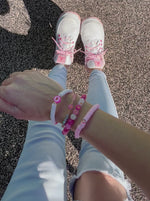 Pink Jade Gemstone Heart Beaded Bracelet