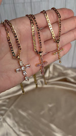 24k Gold filled CZ Cross Necklace