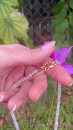 Women’s Pink Gemstone Cross necklace, 14k Gold filled pink Gemstone Cross Necklace