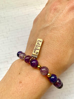 Women's Purple Agate Bracelet, It Is Well With My Soul Charm Bracelet